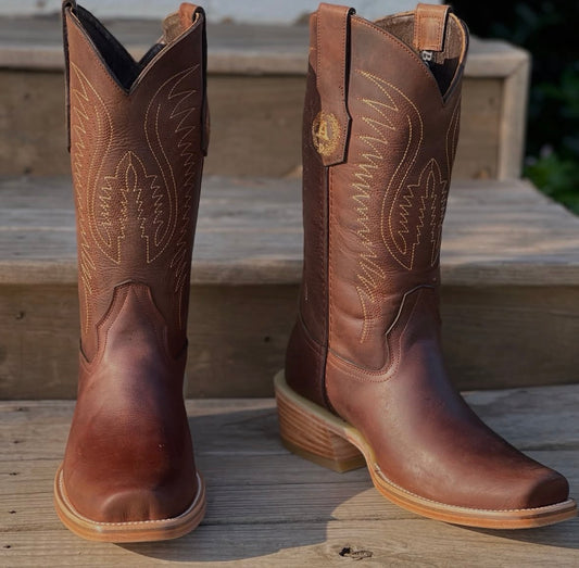 Brown Cowhide Cutter Toe