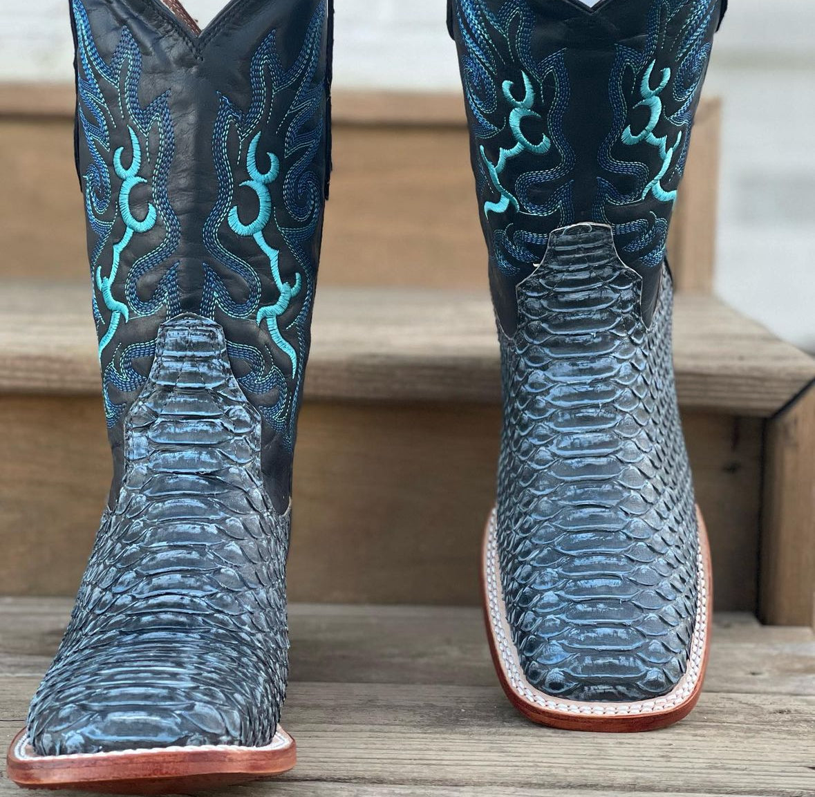 Electric Blue Python – Apex Boot Co