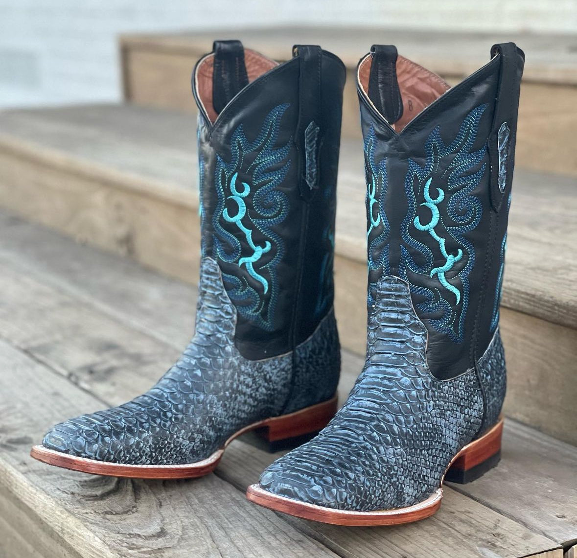Blue Python Idyllwild Boots Electric Blue Python – Apex Boot Co